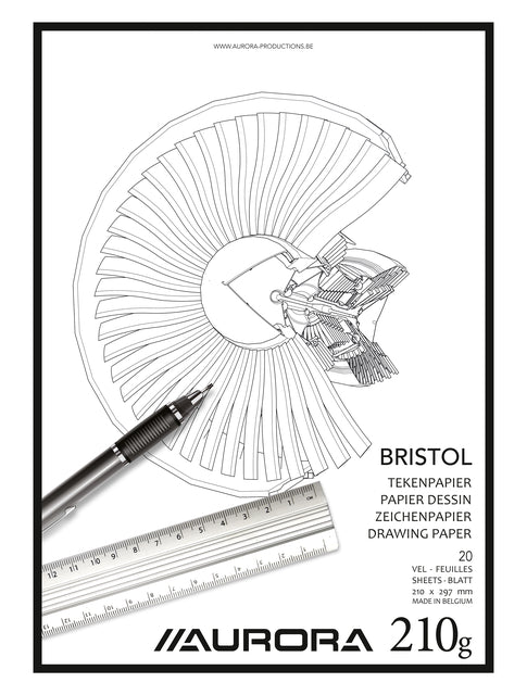Tekenblok Aurora A4 20 vel 210gr Bristol