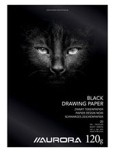 Tekenblok Aurora A4 20 vel 120gr zwart tekenpapier