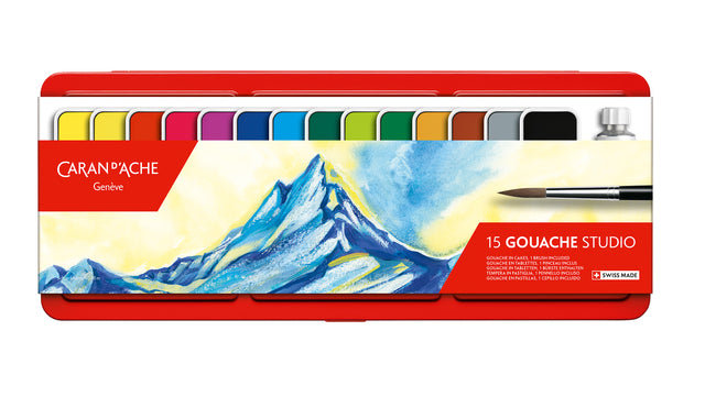 Plakkaatverf Caran d'Ache blik 15 kleuren