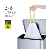 Afvalzak EKO MDPE type A trekb 35x40cm 3-6L wit