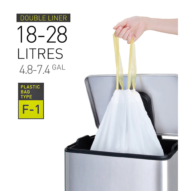 Afvalzak EKO MDPE type F1 trekb 49x68cm 18-28L wit