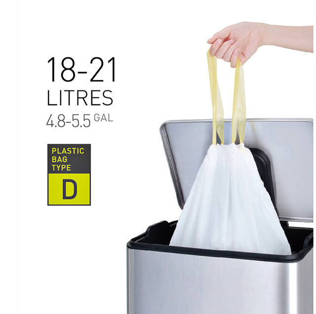 Afvalzak EKO MDPE type D trekb 55x55cm 18-21L wit