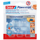 Haak tesa Powerstrips Deco transparant zelfkl 5st