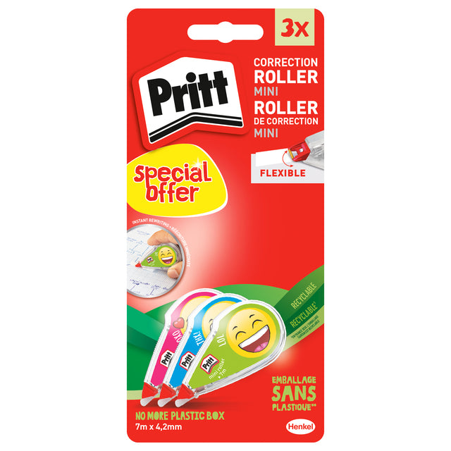 Correctietape Pritt mini flex 4.2mm Emoji 2+1