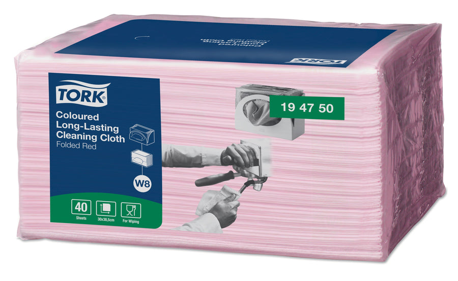 Reinigingsdoek Tork W8 Premium 1laags rood