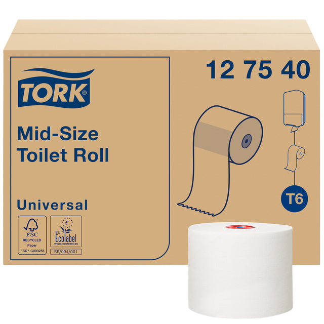 Toiletpapier Tork T6 Universal 1laags 135m wit