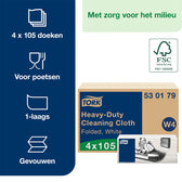 Reinigingsdoek Tork W4 gevouwen wit 530179 - afbeelding 5