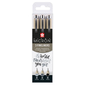 Fineliner Sakura Pigma Micron 05 set zw gr 3 maten