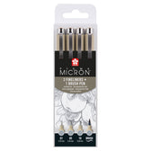 Fineliner Sakura Pigma Micron lichtgrijs 4 maten