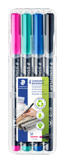 Viltstift Staedtler OHP Lumo M 317 perm 4 st. ass