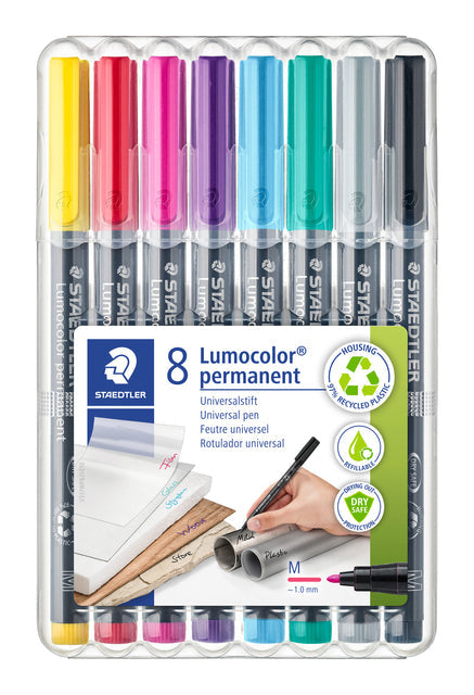 Viltstift Staedtler OHP Lumo M 317 perm 8 st ass