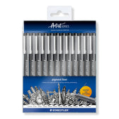 Fineliner Staedtler pigment 308 ass schrijfbr zw