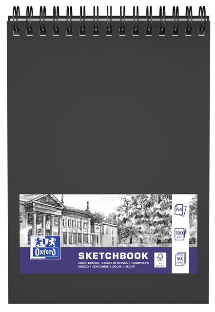 Schetsboek Oxford A4 50 vel spiraal