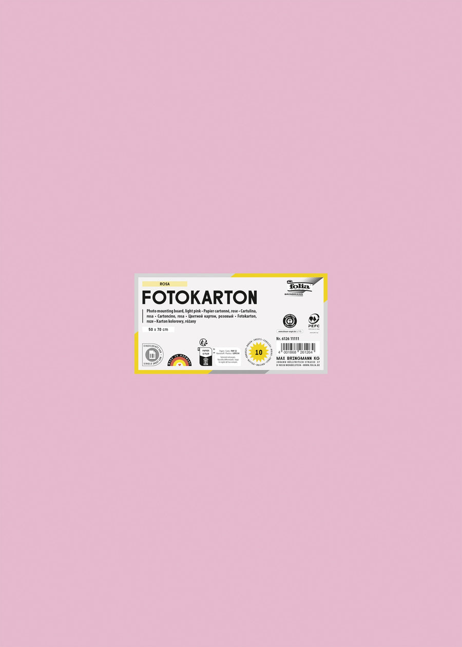 Fotokarton Folia 2z 50x70cm 300gr nr26 lichtroze