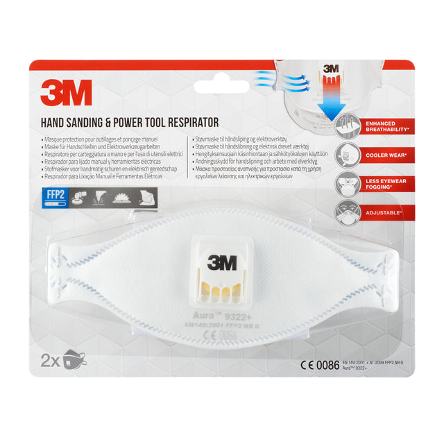 Stofmasker 3M Aura 9322 FFP2 ventiel 2st