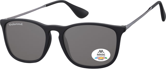 Zonnebril Montana met smoke polar glas mtl zwart