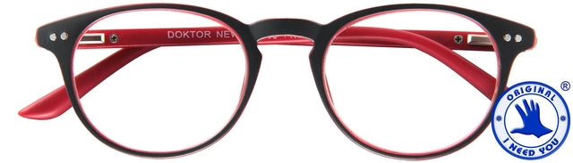 Leesbril I Need You +1.50dpt Dokter New grijs-rood
