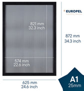 Kliklijst Europel A1 25mm mat zwart - afbeelding 2