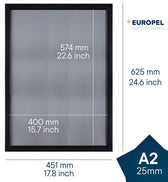 Kliklijst Europel A2 25mm mat zwart - afbeelding 2