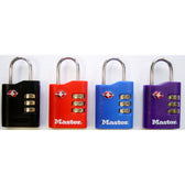 Hangslot Masterlock 3-cijfer TSA set assorti 30mm - afbeelding 3