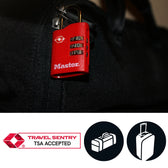 Hangslot Masterlock 3-cijfer TSA set assorti 30mm - afbeelding 2
