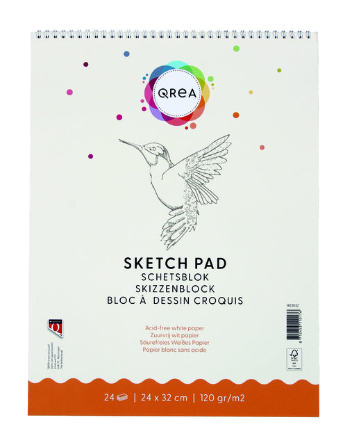 Schetsblok Qrea 24x32 24vel 120gr spiraal