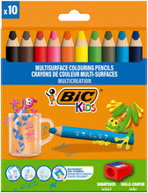 Kleurpotlood BicKids Multi Surface 10st ass
