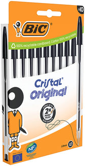 Balpen Bic Cristal M 10st zwart - afbeelding 7