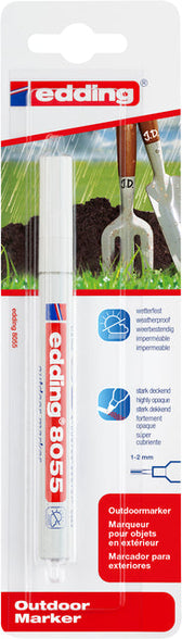 Viltstift edding 8055 outdoor 1-2mm blist1 wit
