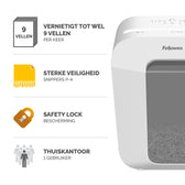 Papiervernietiger Fellowes LX50 4x37mm wit - afbeelding 5