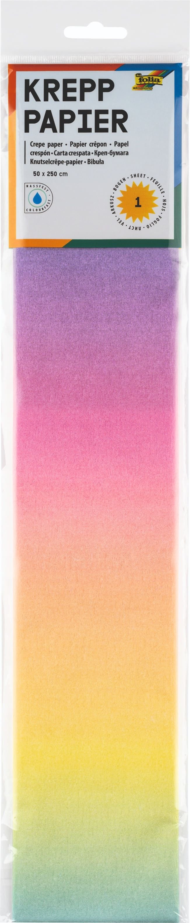 Crêpepapier Folia regenboog 250x50cm 10 kleuren