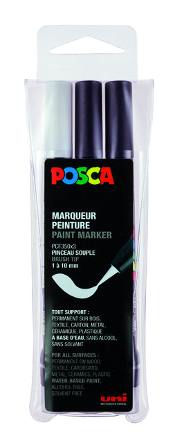 Paintmarker Uni POSCA PCF350 Brush 1-10mm 3st ass