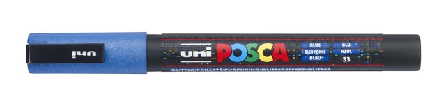 Paintmarker Uni POSCA PC3M F glitter donkerblauw