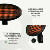 Terrasverwarmer BRASQ hangend elektrisch - afbeelding 4