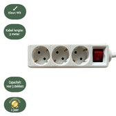 Stekkerdoos BRASQ 3 voudig 3 meter wit - afbeelding 4
