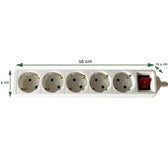 Stekkerdoos BRASQ 5 voudig 3 meter wit - afbeelding 3