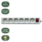 Stekkerdoos BRASQ 6 voudig 3 meter wit - afbeelding 4