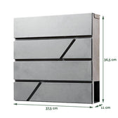 Brievenbus BRASQ PB200 Deluxe wand rvs - afbeelding 2