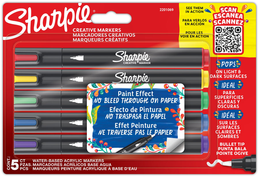 Creatieve marker Sharpie 5st assorti