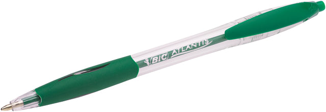 Balpen Bic Atlantis classic grip clic M groen