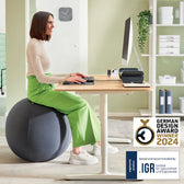 Actieve zitbal Leitz Ergo 55cm anti-rol donkergs - afbeelding 7