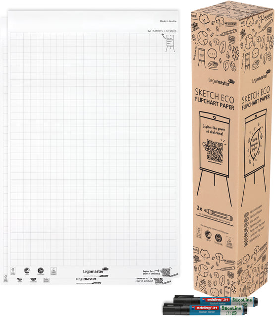 Flipoverpapier Legamaster SKETCH ECO raster 2x 50v