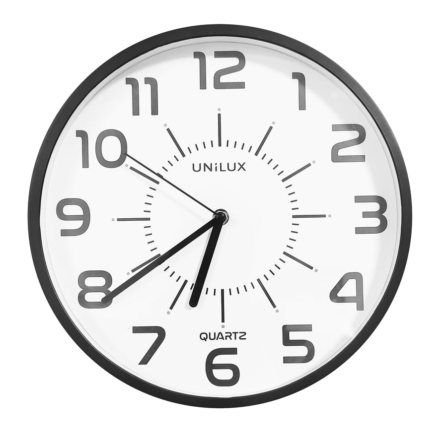 Wandklok Unilux Pop dia 30.5cm kunststof zwart