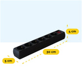Stekkerdoos BRASQ 6 voudig 5 meter zwart - afbeelding 5