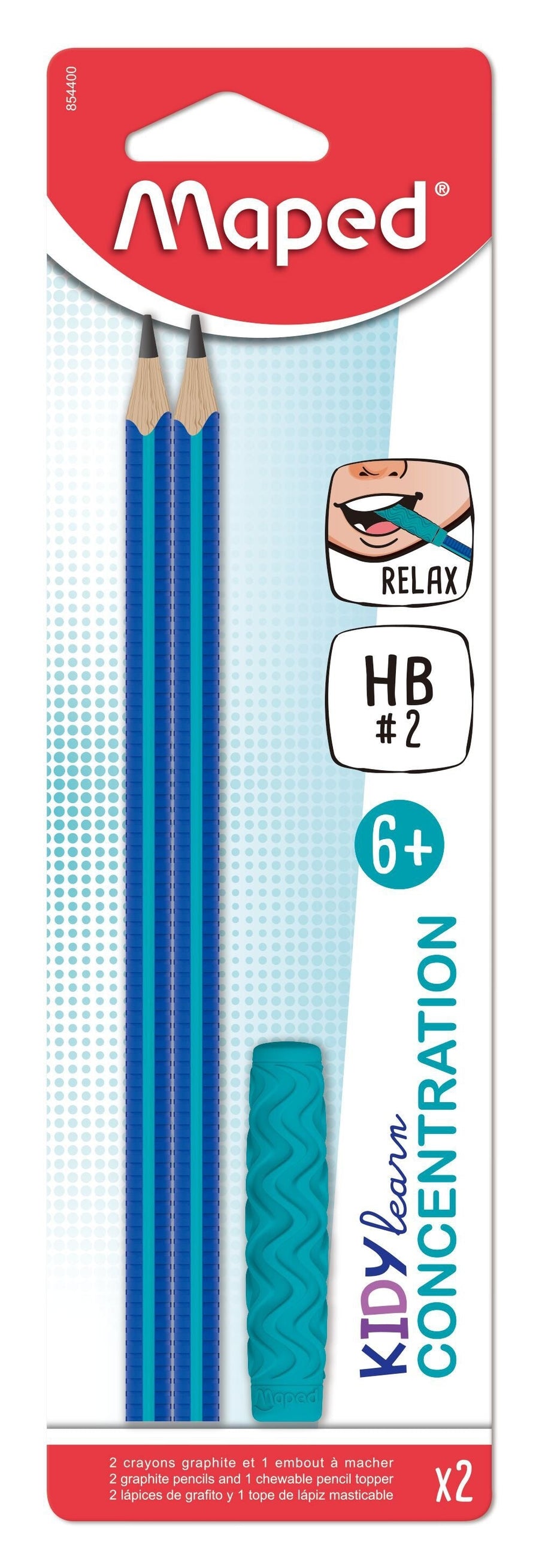Grafietpotlood Maped Kidy Learn 2 stuks blauw