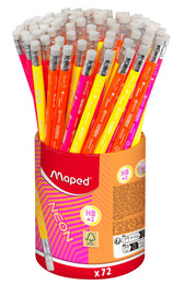 Grafietpotlood Maped Neon koker 72 stuks assorti