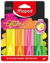 Markeerstift Maped Glitter 4 fluoriserende kleuren