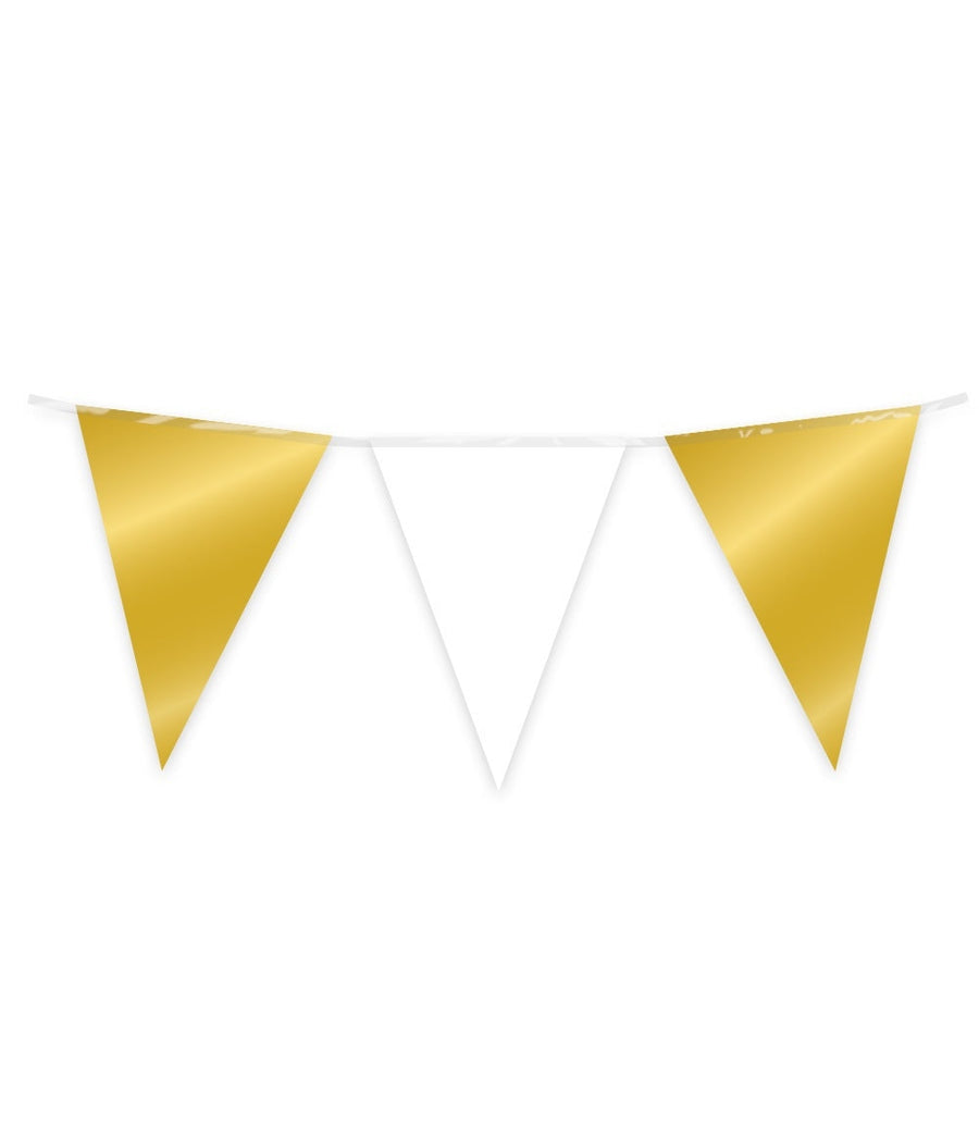 Party Flag Foil Gold and white