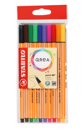 Fineliner STABILO point 88/10 Qrea F 10st ass
