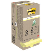 Memoblok Post-it 654 76x76mm recycled pastel geel
